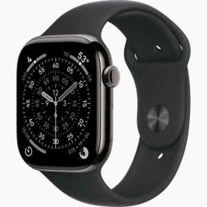 APPLE WATCH SERIES 11 GPS + CELLULAR 46MM SLATE TITANIUM CASE WITH BLACK SPORT BAND ML MFD24