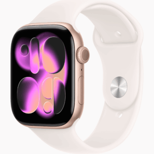 APPLE WATCH SERIES 11 GPS+ CELLULAR 46MM ROSE GOLD ALUMINUM CASE WITH LIGHT BLUSH SPORT BAND S/M MFCG4