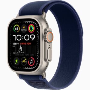 APPLE WATCH ULTRA 2 49MM GPS + CELLULAR NATURAL TITANIUM CASE WITH BLUE TRAIL LOOP BAND M/L MX4L3
