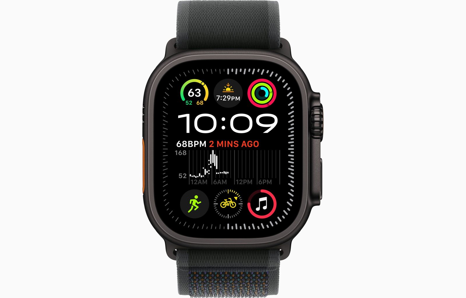 Apple Watch Ultra 2 (49mm, GPS + Cellular) - Black Titanium with Black Trail Loop - Image 2