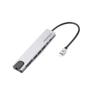 POWERO PLUS HYPER 8 IN 1 TYPE C HUB PD100W 4K GRAY PR-H81TH41H-GY