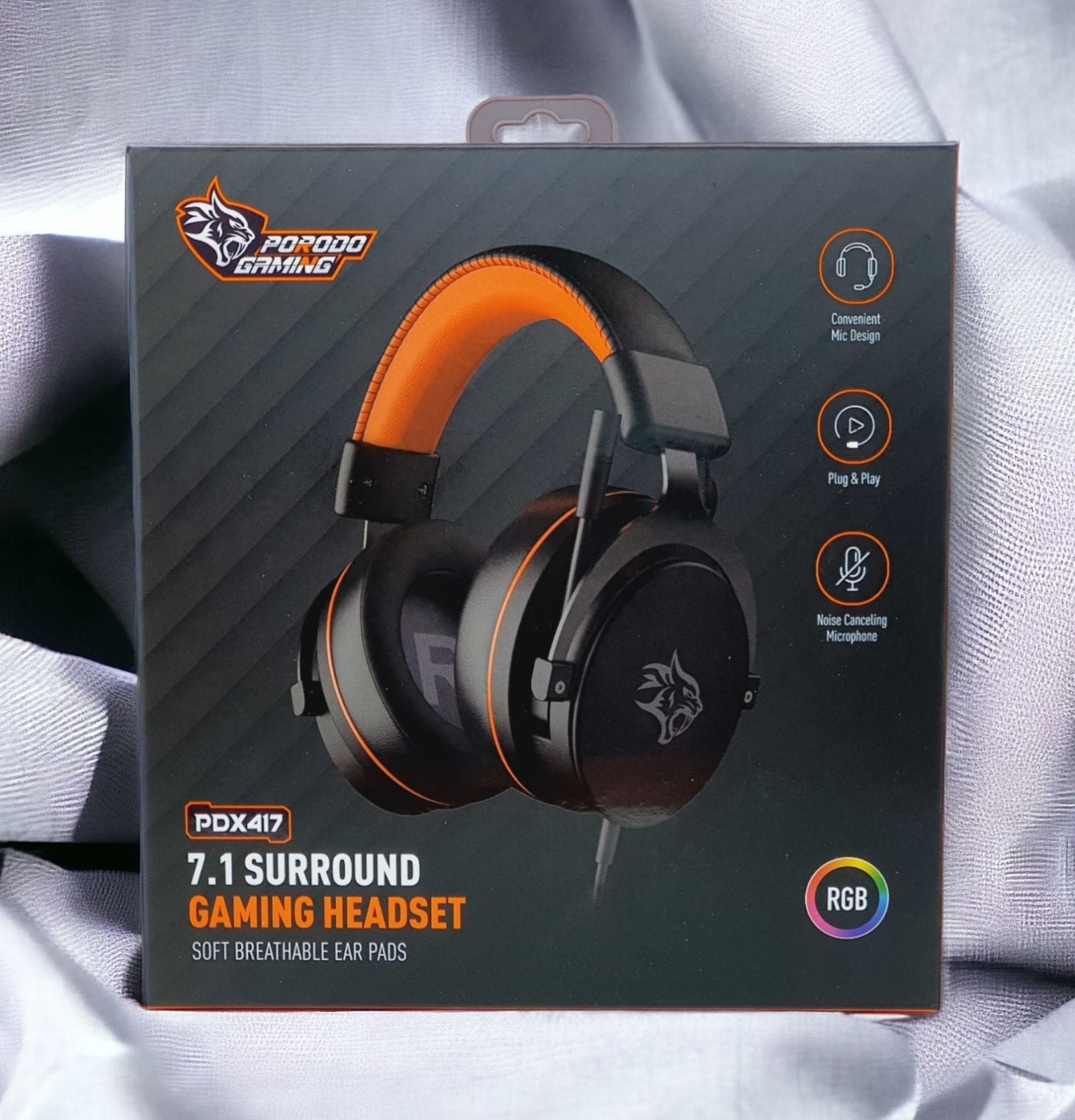 Porodo Gaming 7.1 Surround Headset PDX417 - Soft, Breathable Ear Pads for Extended Comfort - Image 2