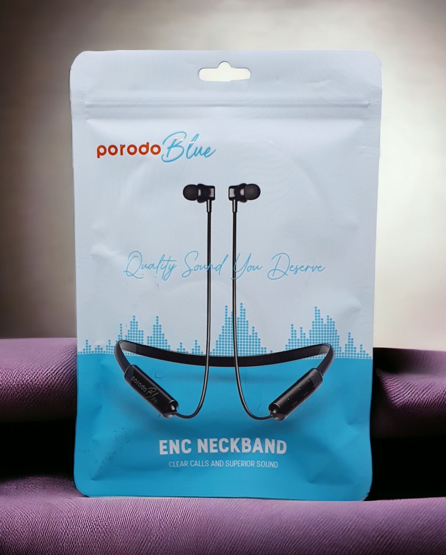 Porodo Blue ENC Neckband In-Ear Earphone Black PB-NKBIE-BK - Image 3