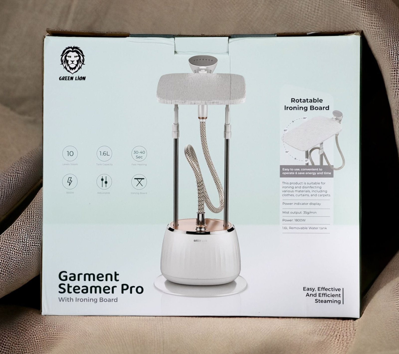 GREEN LION PORTABLE HOUSEHOLD GARMENT STEAMER PRO 7 FUNCTIONAL WHITE GNGMPTSIN7FWH - Image 3