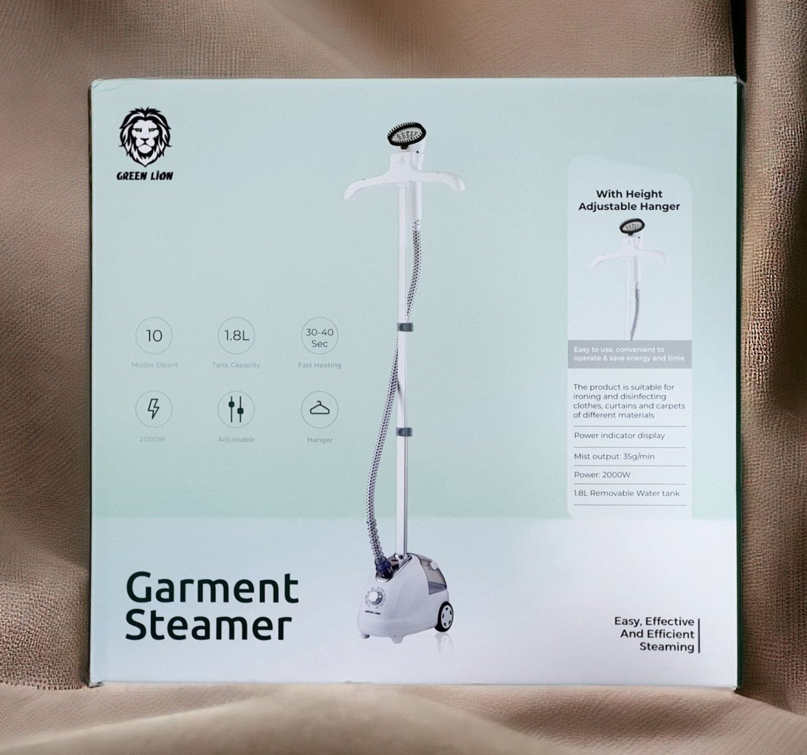 GREEN LION PORTABLE HOUSEHOLD GARMENT STEAMER 5 FUNCTIONAL WHITE GNGMPTS19FWH - Image 3