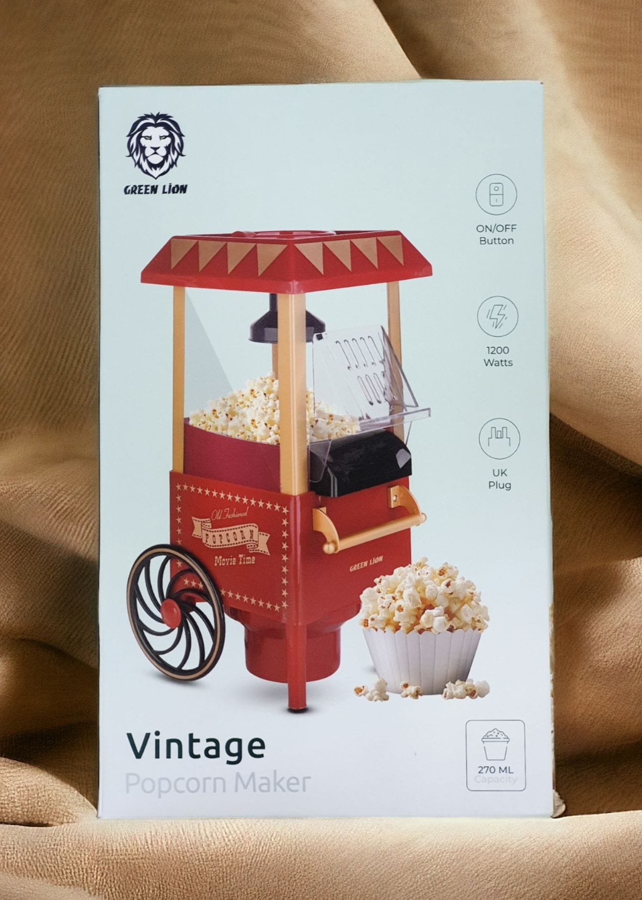 GREEN LION VINTAGE POPCORN MAKER RED GNVNTPOPMRRD - Image 3