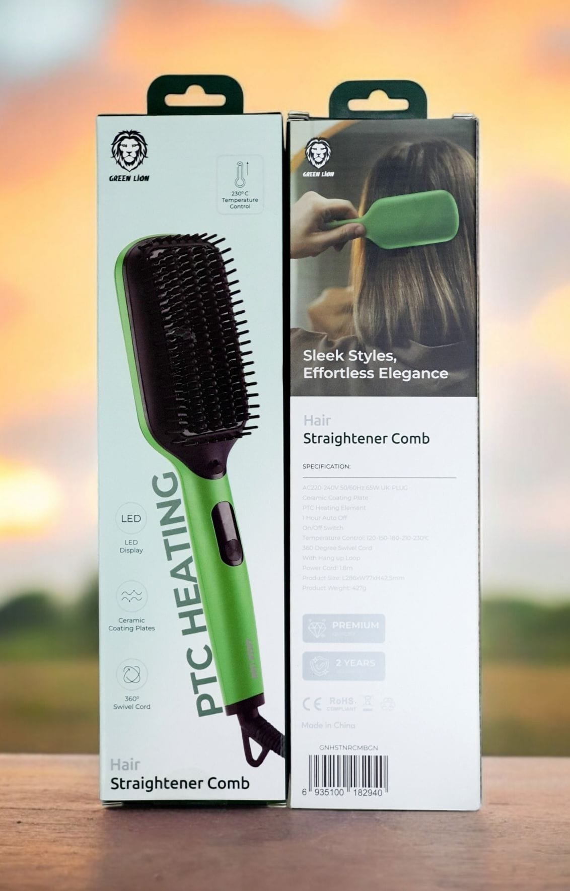 GREEN LION HAIR STRAIGHTENER COMB GREEN GNHSTNRCMBGN - Image 2
