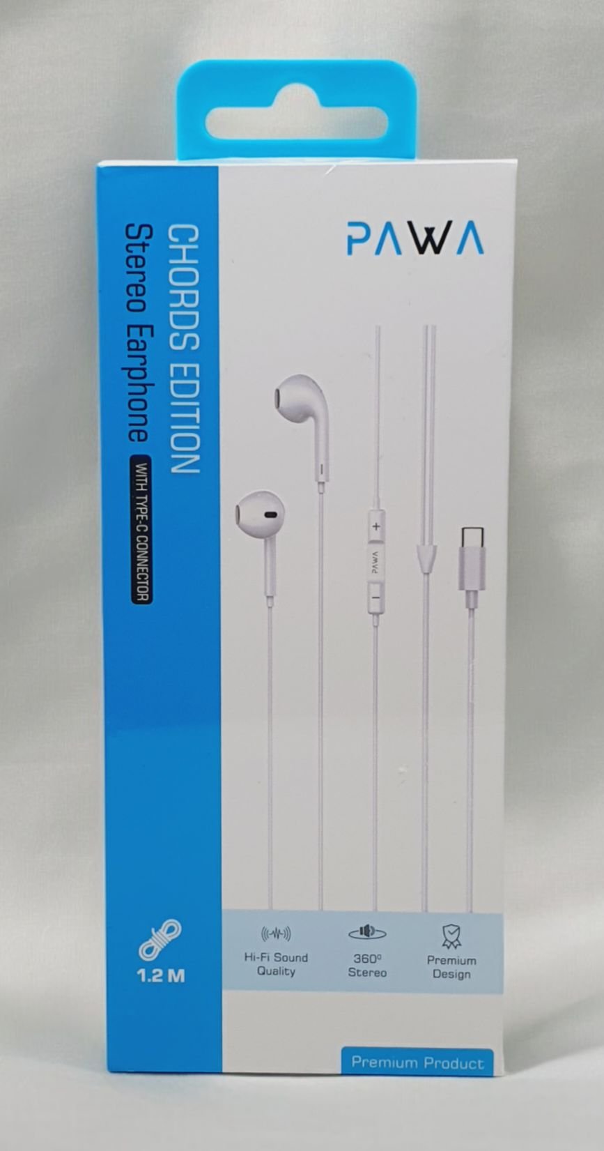 Pawa Chords Editions Stereo Earphone with Type-C Connector 3.5mm White PW-TCEP20 - Image 3