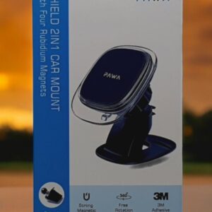 PAWA SHIELD 2 IN 1 CAR MOUNT WITH FOUR RUBIDIUM MAGNET BLACK