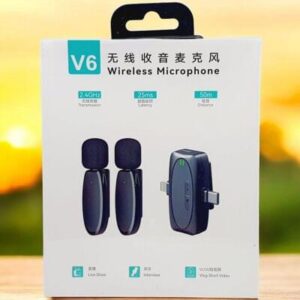 V6 3 IN 1 PLUG PLAY WIRELESS LAVALIER MICROPHONE