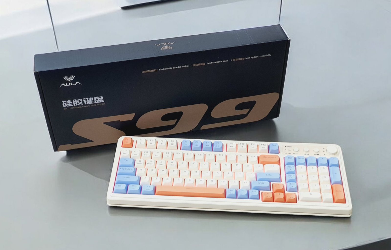 AULA S99 Warm Horizon Mechanical Gaming Keyboard (99 Keys, 99%, Wireless RGB, Tri-Mode, Gasket Mount) - Premium Build with Stunning Illumination - Image 2