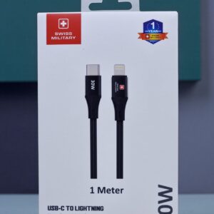 SWISS MILITARY USB-C TO LIGHTNING 30W CABLE 1M BLACK SM-CB-CL30W-1M-BLK