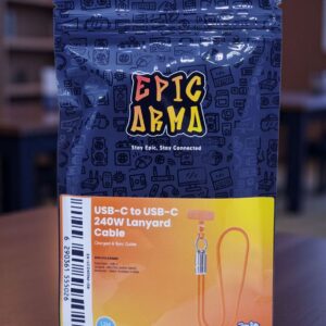 EPICARMA USB-C TO USB-C 240W LANYARD CABLE 1.2M ORANGE EA-LC2401M-OR
