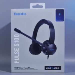 BLUPEBBLE PULSE S100 USB-C/A WIRED HEADPHONES BLACK BP-CHS100-BK