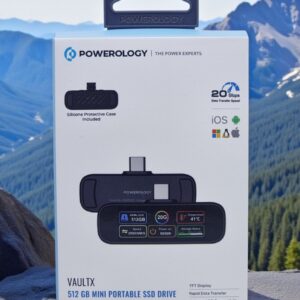 POWEROLOGY VAULTX 512GB MINI PORTABLE SSD DRIVE BLACK PWP512GBK