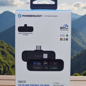 POWEROLOGY VAULTX 256GB MINI PORTABLE SSD DRIVE BLACK PWP256GBK