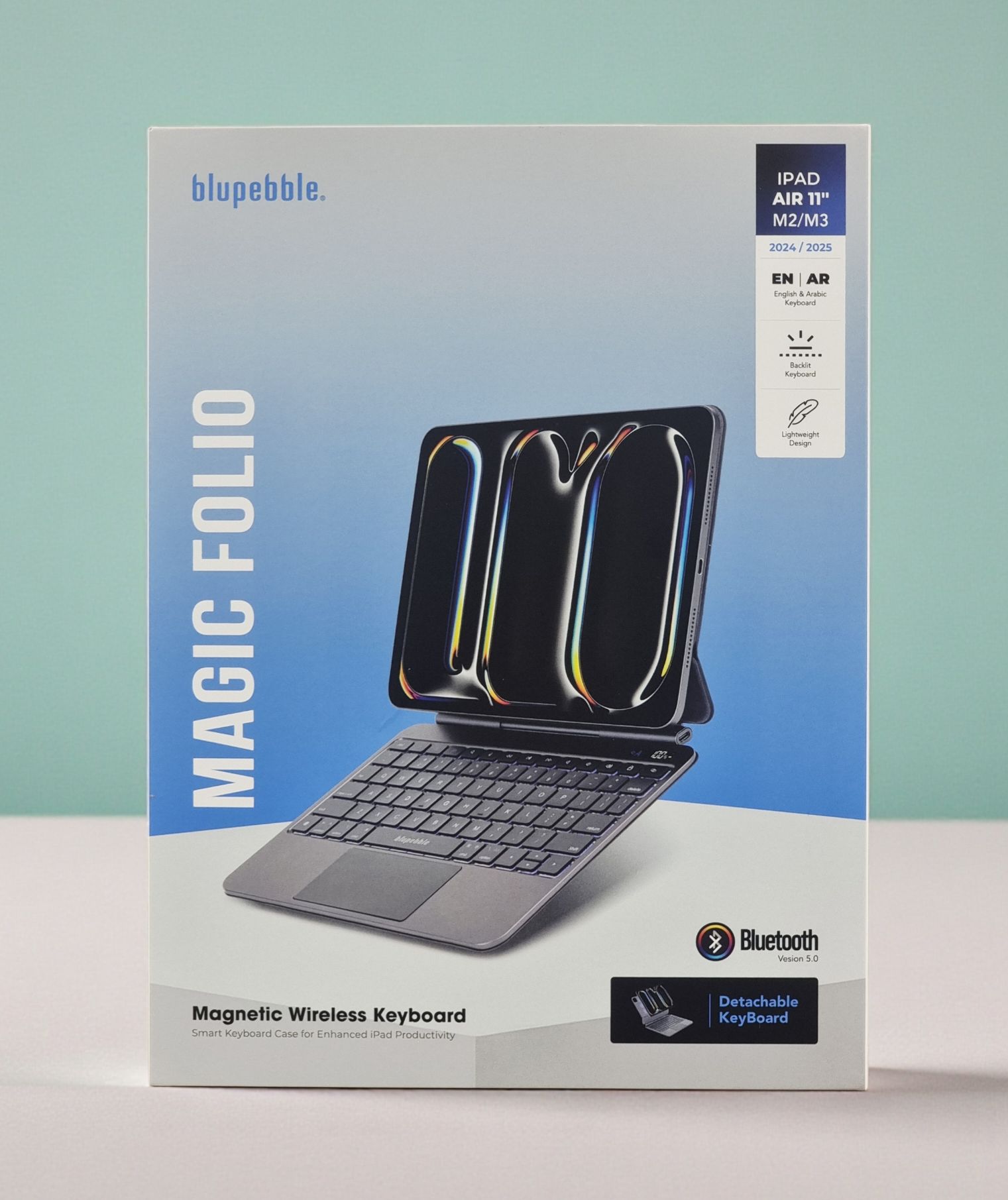 BLUPEBBLE IPAD AIR 11 INCH M2/M3 MAGIC FOLIO KEYBOARD W TRACKPAD ENG/ARB BLACK BP-MFIPAD11AIR2025AR-BK