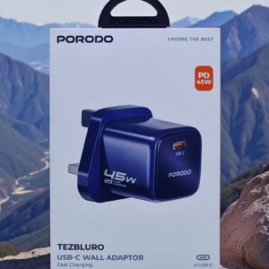 PORODO TEZBLURO USB-C PD45W WALL ADAPTOR BLUE PDFWCH102BU