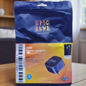 EAPICARMA 40W POWER ADAPTER WITH 60W USB-C TO USB-C CABLE GRAY EA-PD40ATR-GY