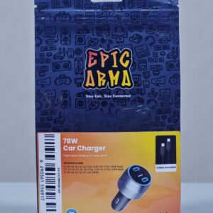 EAPICARMA 78W CAR CHARGER WITH 60W USB-C TO USB-C CABLE GRAY EA-CC78PD30-GY