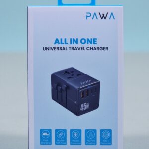 PAWA ALL IN ONE UNIVERSAL TRAVEL CHARGER 45W BLACK PW-TAUV4510-BK