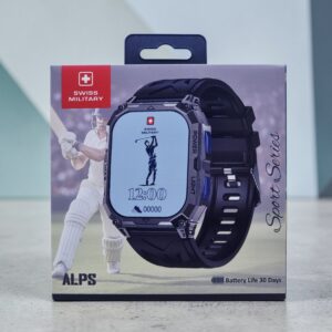 SWISS MILITARY ALPS SPORT SERIES SMART WATCH BLACK SM-WCH-ALPS-SPORT-BB-GUMF-BLKS
