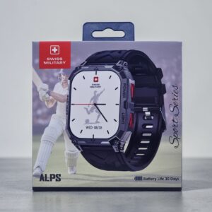 SWISS MILITARY ALPS SPORT SERIES SMART WATCH SILVER SM-WCH-ALPS-SPORT-BB-SILF-BLKS