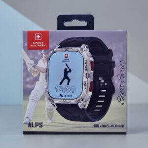 SWISS MILITARY ALPS SPORT SERIES SMART WATCH SILVER SM-WCH-ALPS-SPORT-RB-SILF-BLKS