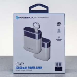 POWEROLOGY LEGACY 10000MAH POWER BANK USB C TO USB C LANYARD CABLE 30CM BEIGE PPBCHA102BG