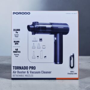 PORODO TORNADO PRO AIR DUSTER AND VACUUM CLEANER WITH DETACHABLE NOZZLES GRAY PDM8DGY