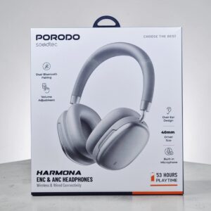 PORODO SOUNDTEC HARMONA ENC AND ANC HEADPHONES SILVER PD1037SL