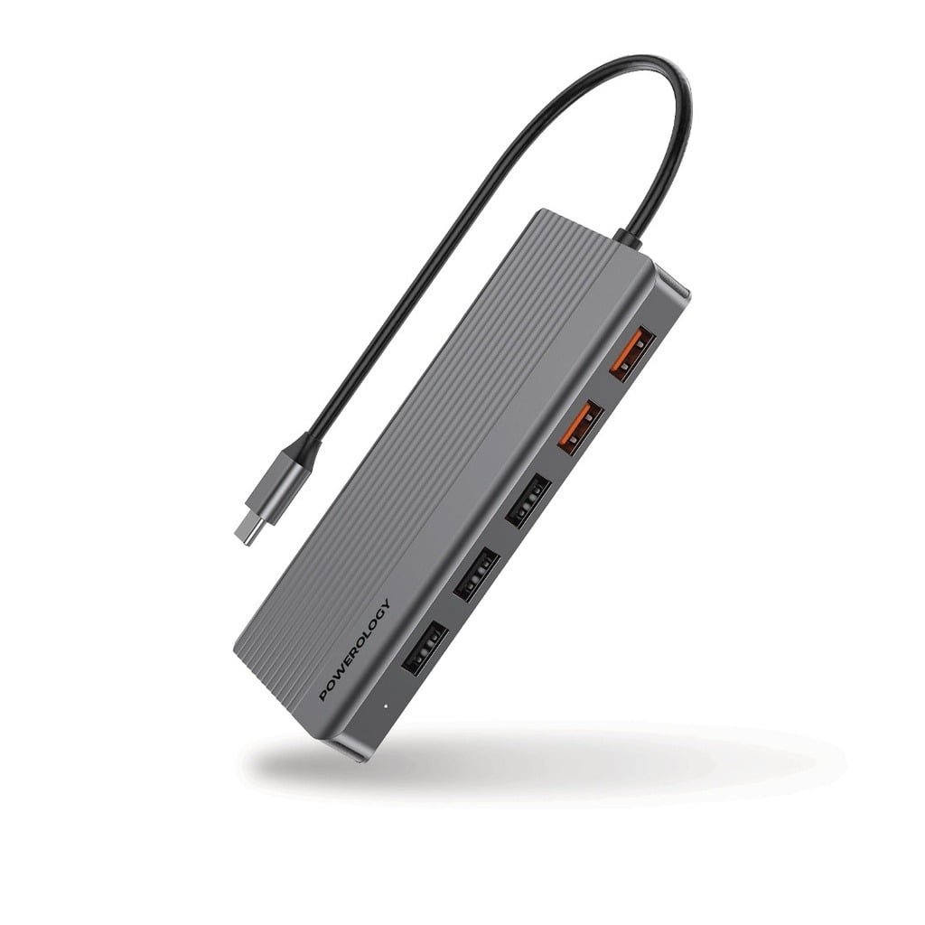 POWEROLOGY 12 IN 1 USB C HUB HDMI TYPE C 100W PD ETHERNET VGA USB SD MICRO SD 3.5 AUX - Image 2