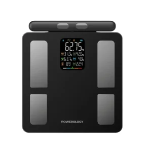 Track your health journey with confidence using the Powerology Advanced Precision Smart Scale Black (P8EBSCALE).