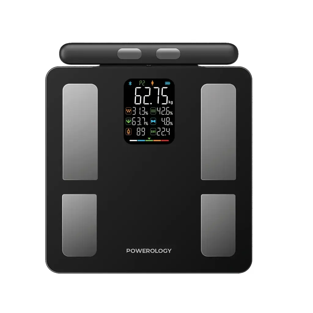 Track your health journey with confidence using the Powerology Advanced Precision Smart Scale Black (P8EBSCALE).