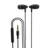 PORODO BLUE STEREO EARPHONES WITH AUX CONNECTOR 3.5MM BLACK PB-STINEP-BK