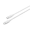 Upgrade your charging experience with the Powerology Power Sync Flex USB-C to Lightning Cable in elegant white.