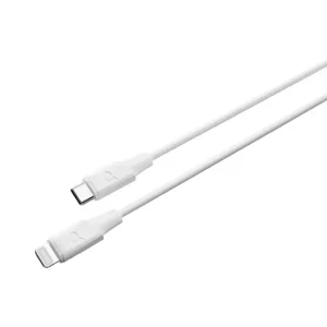Upgrade your charging experience with the Powerology Power Sync Flex USB-C to Lightning Cable in elegant white.