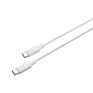Experience fast and reliable performance with the Powerology Power Sync Flex USB-C to USB-C Cable in elegant white.