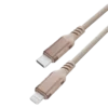 Experience next-level charging and data performance with the Powerology Power Sync Weave USB-C to Lightning Cable in elegant Desert Titanium.