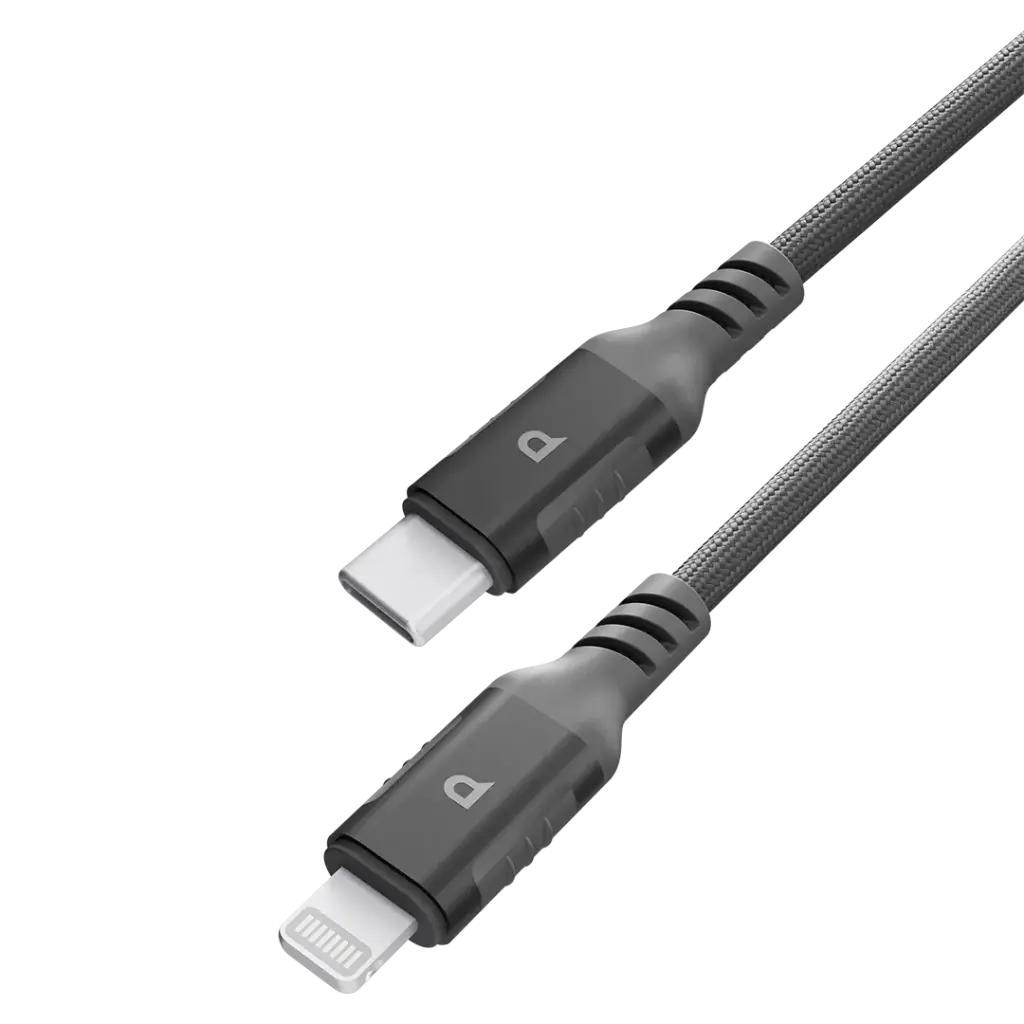 Power up your Apple devices with efficiency and style using the Powerology Power Sync Weave USB-C to Lightning Cable.