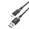 Upgrade your charging and data transfer experience with the Powerology Power Sync Weave USB-A to USB-C Cable in stylish gray.