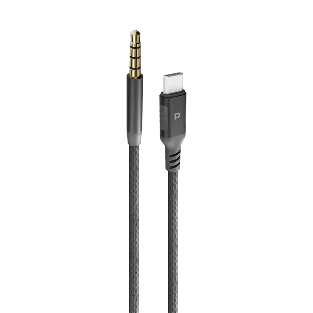 Upgrade your audio experience with the Powerology Sync Weave USB-C to 3.5mm Audio Cable