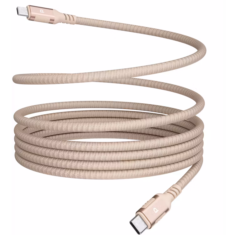 Upgrade your charging setup with the Powerology MagLink Weave Magnetic USB-C to USB-C Cable in sleek Desert Titanium.