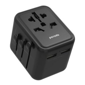 Porodo Dual USB-A Universal Travel Adapter