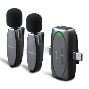 PORODO LAVALIER MICROPHONE DUAL MIC BLACK PD-2MLAV-BK