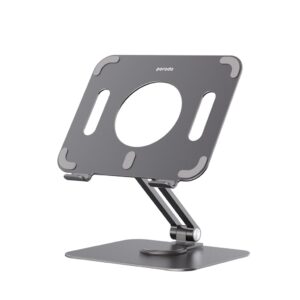PORODO 360 DEGREE ROTATING TABLET STAND ADJUSTABLE AND PORTABLE GRAY