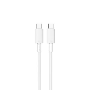 Power up your devices quickly and reliably with the PORODO USB-C to USB-C Durable Charging Cable PD60W 1.2M in sleek white.