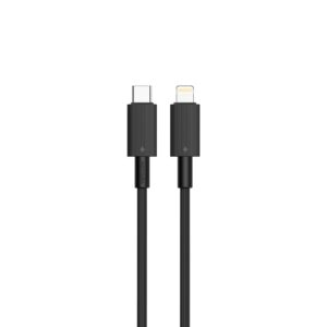 PORODO USB C TO LIGHTNING DURABLE CHARGING CABLE 1.2M BLACK PD-CBL0004-BK