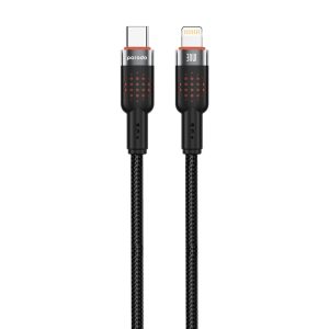 PORODO USB C TO LIGHTNING BRAIDED CABLE PD30W 1.2M BLACK PD-CBL-0010-BK
