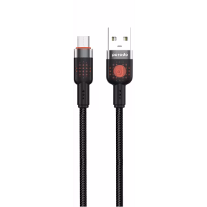 PORODO USB A TO MICRO USB BRAIDED CABLE 1.2M BLACK PD-CBL-0011-BK
